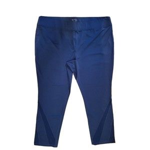 Susan Lucci Collection Ankle Leggings Pants Mesh details Navy Plus Size 2XL